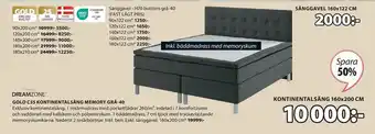 JYSK GOLD C35 KONTINENTALSÄNG MEMORY GRÅ-40 erbjuda