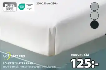 JYSK BOLETTE SLÄTA LAKAN erbjuda