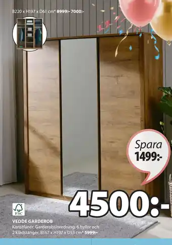 JYSK VEDDE GARDEROB erbjuda