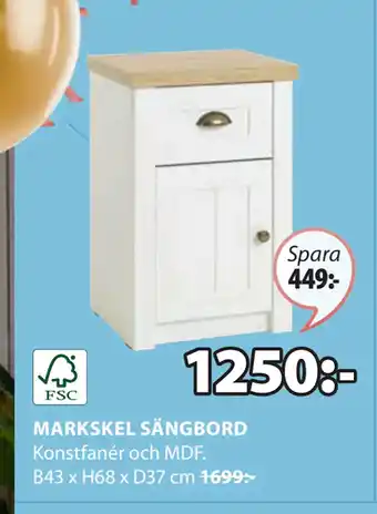 JYSK MARKSKEL SÄNGBORD erbjuda
