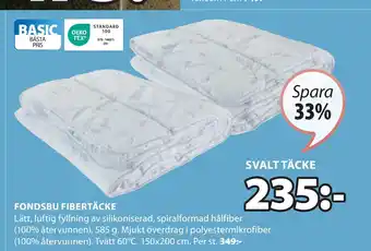JYSK FONDSBU FIBERTÄCKE erbjuda
