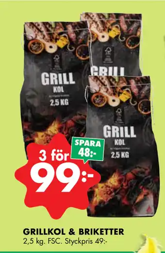 ÖoB GRILLKOL & BRIKETTER erbjuda