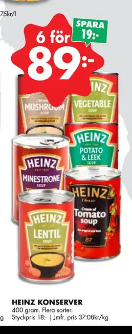 ÖoB HEINZ KONSERVER erbjuda
