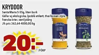 Matdax Santa maria kryddor erbjuda