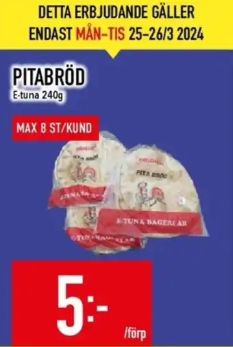 Matdax Etuna bageri pitabröd erbjuda