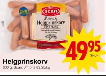 Matöppet Scan helgprinskorv erbjuda