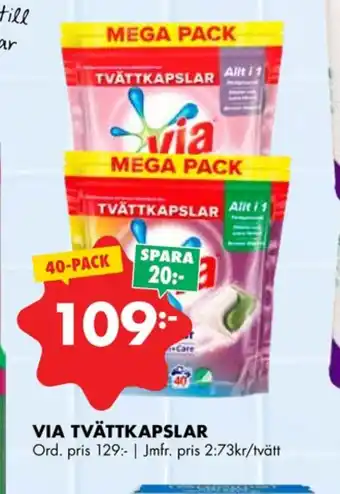 ÖoB Via tvättmedel tabs erbjuda