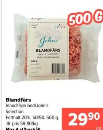 Coop Extra Johns selection blandfärs erbjuda