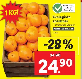 Lidl Ekologiska apelsiner erbjuda