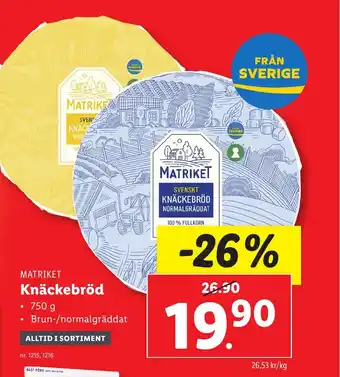 Lidl MATRIKET Knäckebröd erbjuda