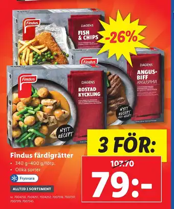 Lidl Findus färdigrätter erbjuda