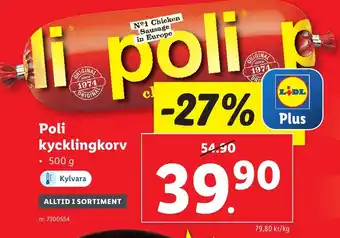 Lidl Poli kycklingkorv erbjuda
