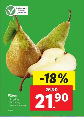 Lidl Päron erbjuda