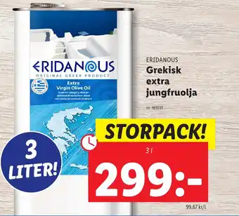 Lidl ERIDANOUS Grekisk extra jungfruolja erbjuda