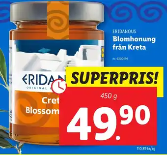 Lidl ERIDANOUS Blomhonung från Kreta erbjuda