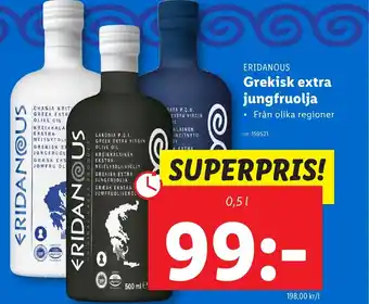 Lidl ERIDANOUS Grekisk extra jungfruolja erbjuda