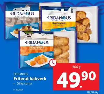 Lidl ERIDANOUS Friterat bakverk erbjuda