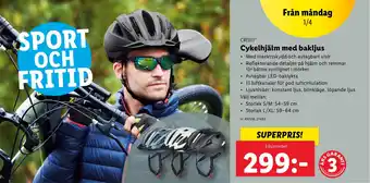 Lidl Cykelhjälm med bakljus erbjuda