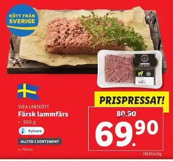 Lidl SVEA LANTKÖTT Färsk lammfärs erbjuda