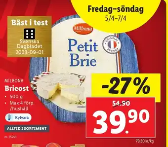 Lidl MILBONA Brieost erbjuda