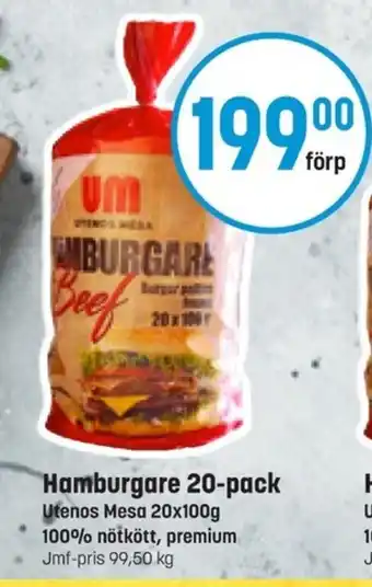 Eurocash Hamburgare 20-pack erbjuda