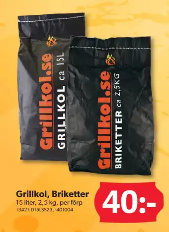 DollarStore Grillkol, Briketter erbjuda