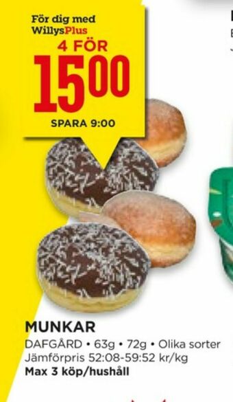 Willys Hemma Dafgårds Butiksbakat kaffebröd erbjuda