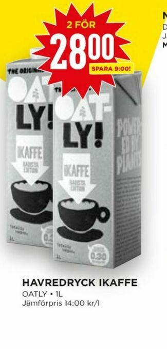 Willys Hemma Oatly iKaffe Havredryck erbjuda