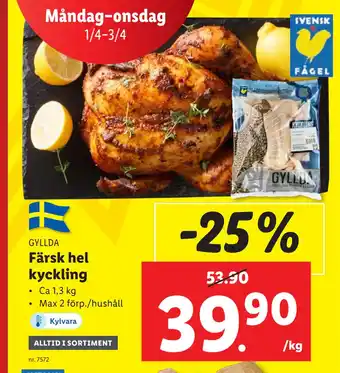 Lidl Färsk hel kyckling erbjuda