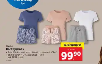 Lidl Kort pyjamas erbjuda