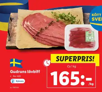 Lidl Gudruns lövbiff erbjuda