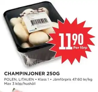 Willys CHAMPINJONER 250G erbjuda