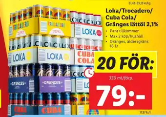 Lidl Trocadero läskedryck erbjuda