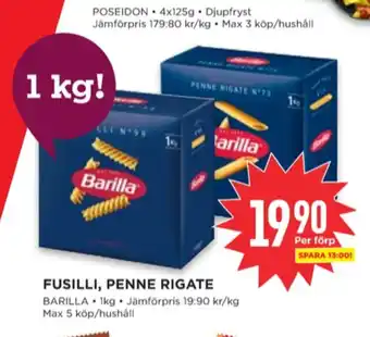 Willys Barilla pasta sorterad erbjuda