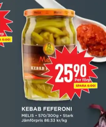 Willys Melis kebab fefferoni erbjuda