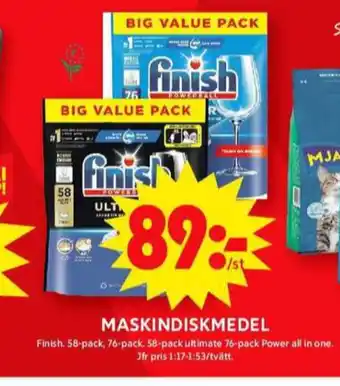 ICA Maxi Finish diskmaskintabs erbjuda