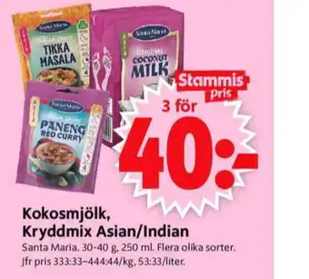 ICA Supermarket Santa maria kokosmjölk erbjuda