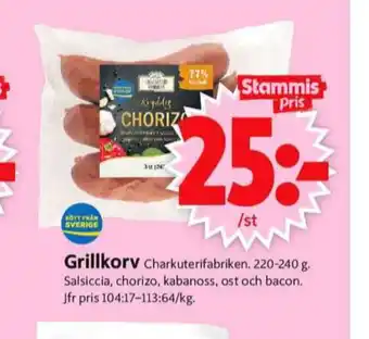 ICA Supermarket Charkuterifabriken chorizo erbjuda