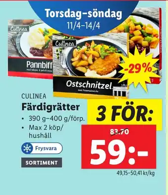 Lidl CULINEA Färdigrätter erbjuda
