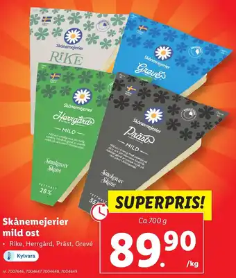 Lidl Skånemejerier mild ost erbjuda