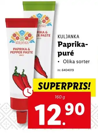 Lidl KULJANKA Paprika- puré erbjuda
