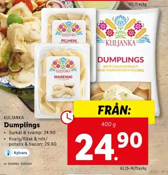 Lidl KULJANKA Dumplings erbjuda