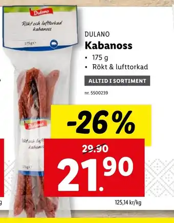 Lidl DULANO Kabanoss erbjuda