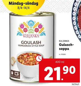 Lidl KULJANKA Gulasch- soppa erbjuda