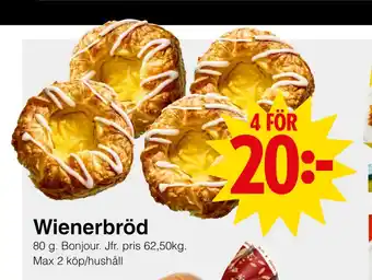 Matöppet Wienerbröd erbjuda