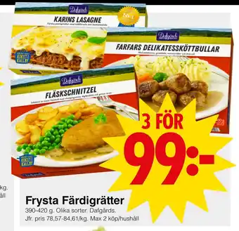 Matöppet Frysta Färdigrätter erbjuda