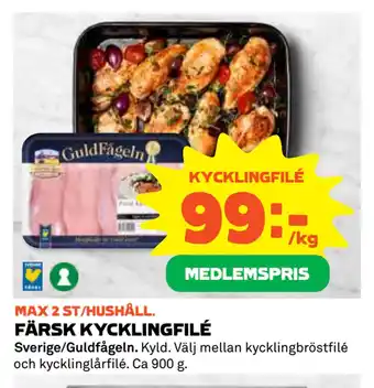 Coop Daglivs FÄRSK KYCKLINGFILÉ erbjuda