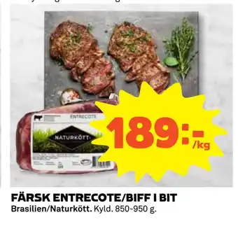 Coop Daglivs FÄRSK ENTRECOTE/BIFF I BIT erbjuda