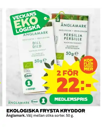 Coop Daglivs EKOLOGISKA FRYSTA KRYDDOR erbjuda