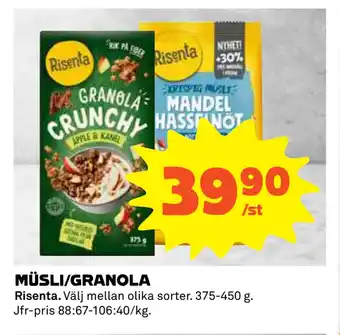 Coop Daglivs MÜSLI/GRANOLA erbjuda